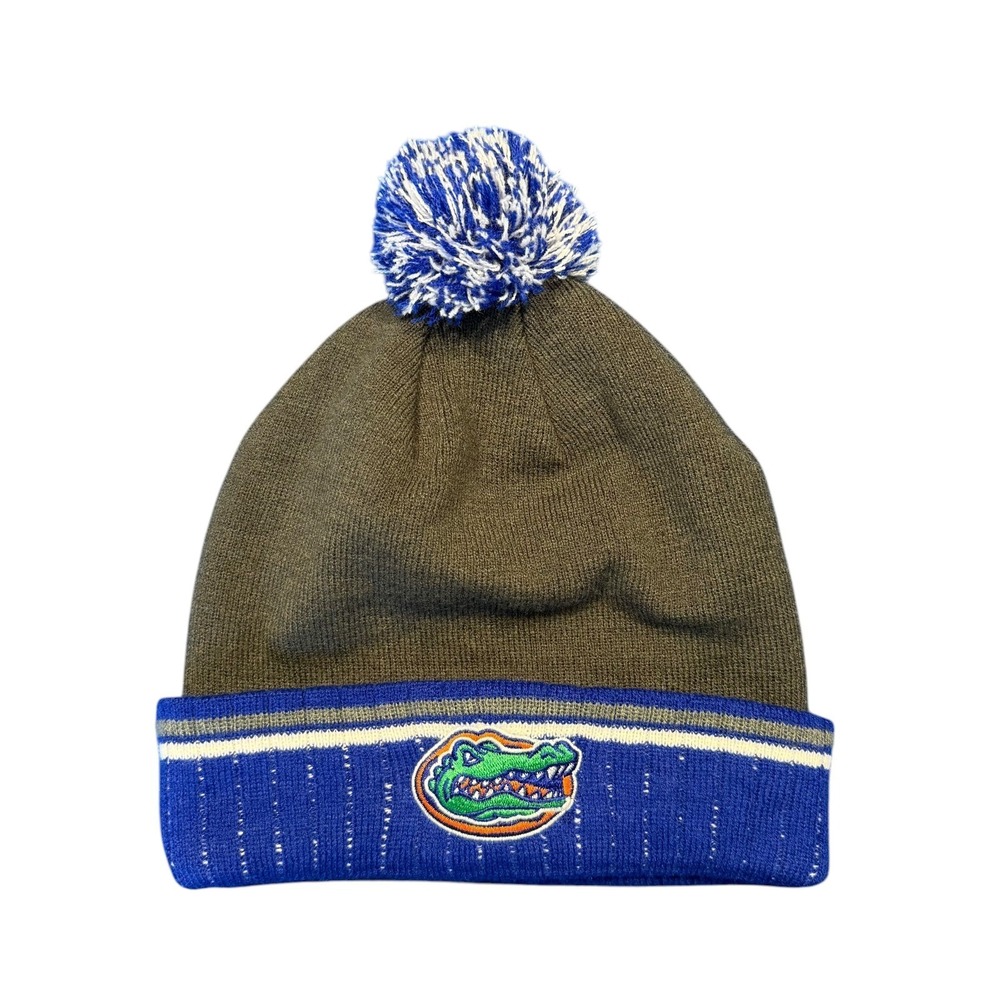 UF Gator Beanie with pom by Captivating‎ Headwear Navy and Gray